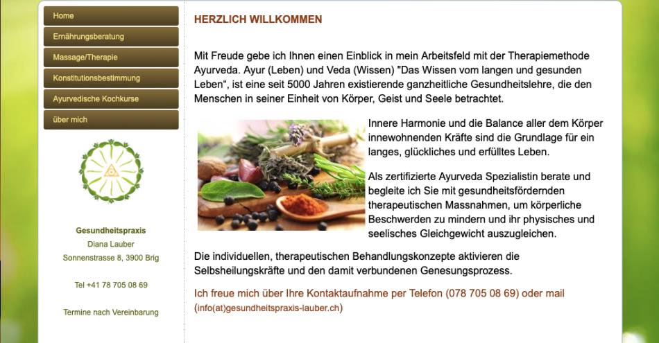 Ayurvedische Gesundheitspraxis in Brig, Schweiz, vorher